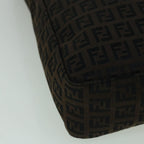 FENDI Zucchino Canvas Tote Bag Brown Black60396