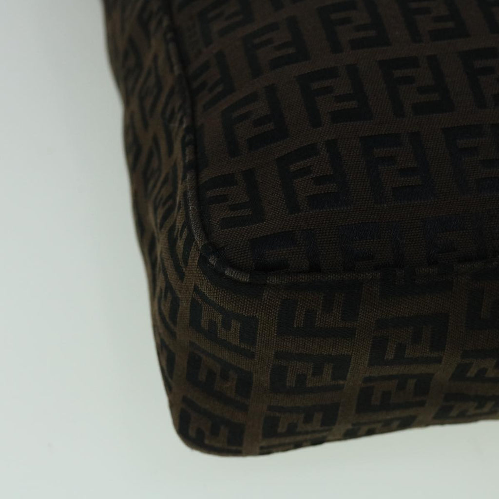 FENDI Zucchino Canvas Tote Bag Brown Black60396