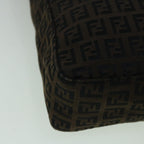 FENDI Zucchino Canvas Tote Bag Brown Black60396