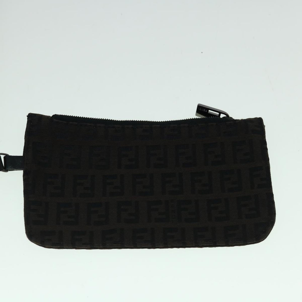 FENDI Zucchino Canvas Tote Bag Brown Black60396