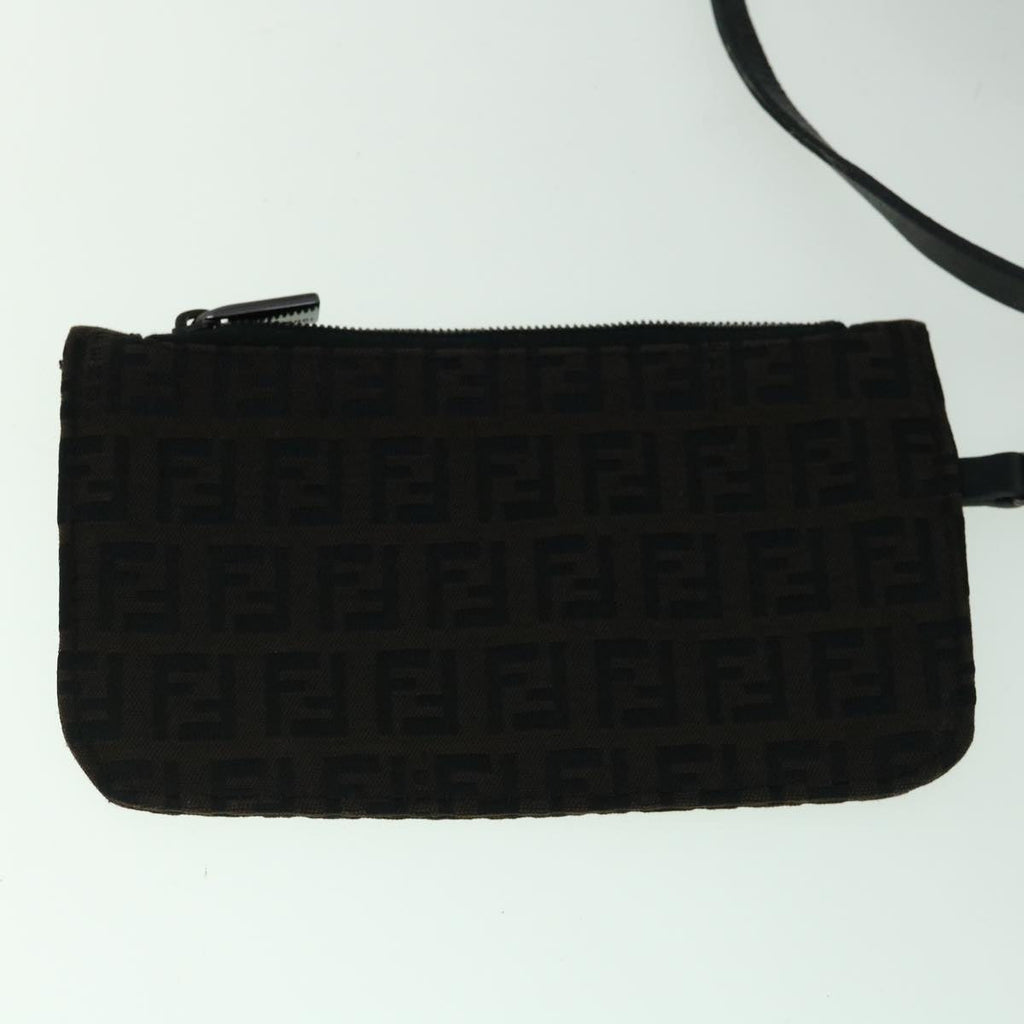 FENDI Zucchino Canvas Tote Bag Brown Black60396
