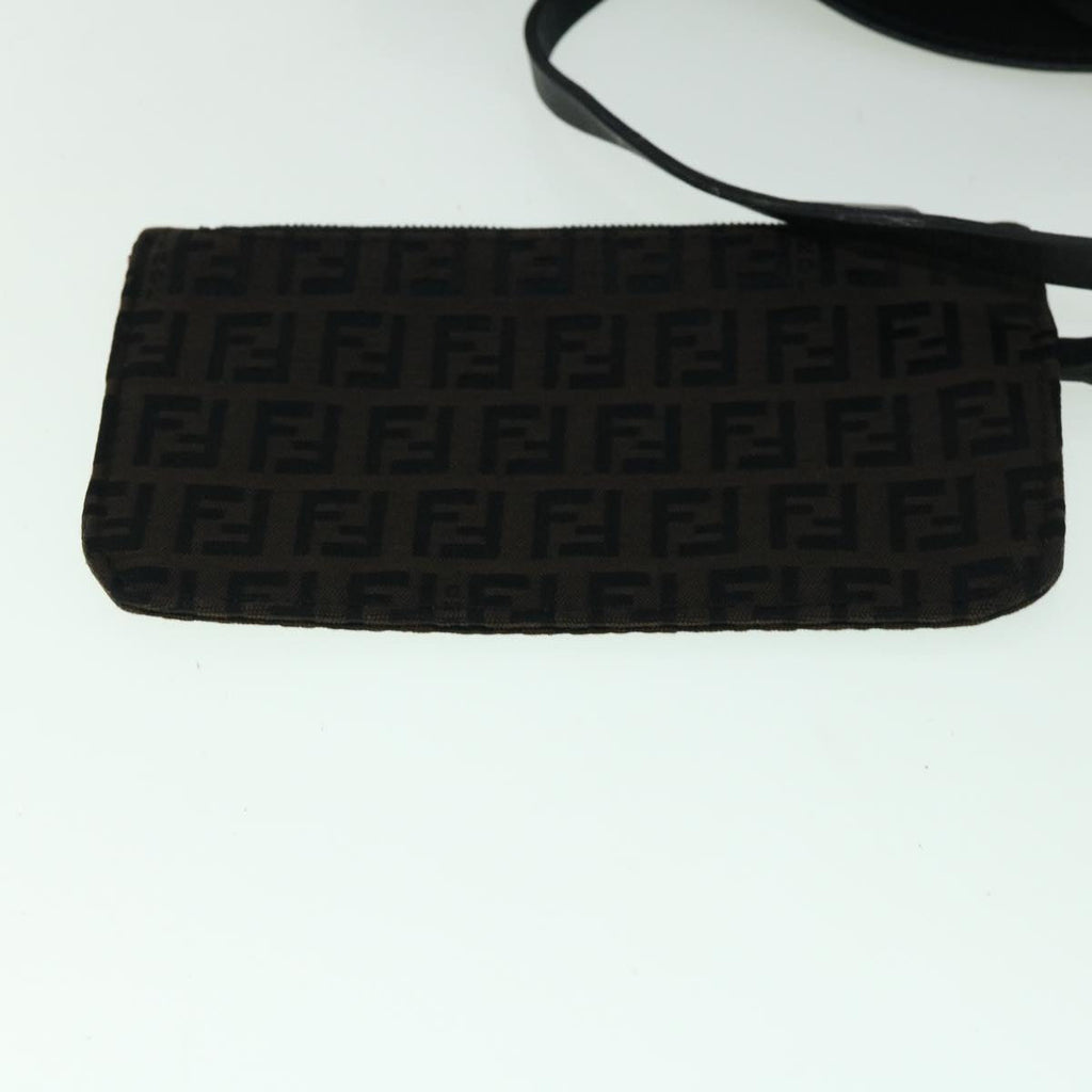 FENDI Zucchino Canvas Tote Bag Brown Black60396