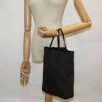 FENDI Zucchino Canvas Tote Bag Brown Black60396