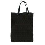FENDI Zucchino Canvas Tote Bag Brown Black60396