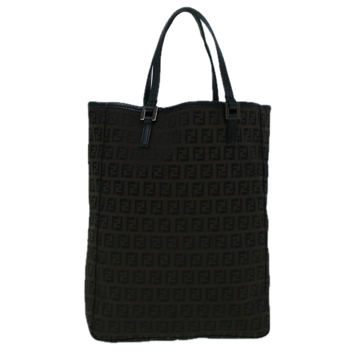 FENDI Zucchino Canvas Tote Bag Brown Black60396