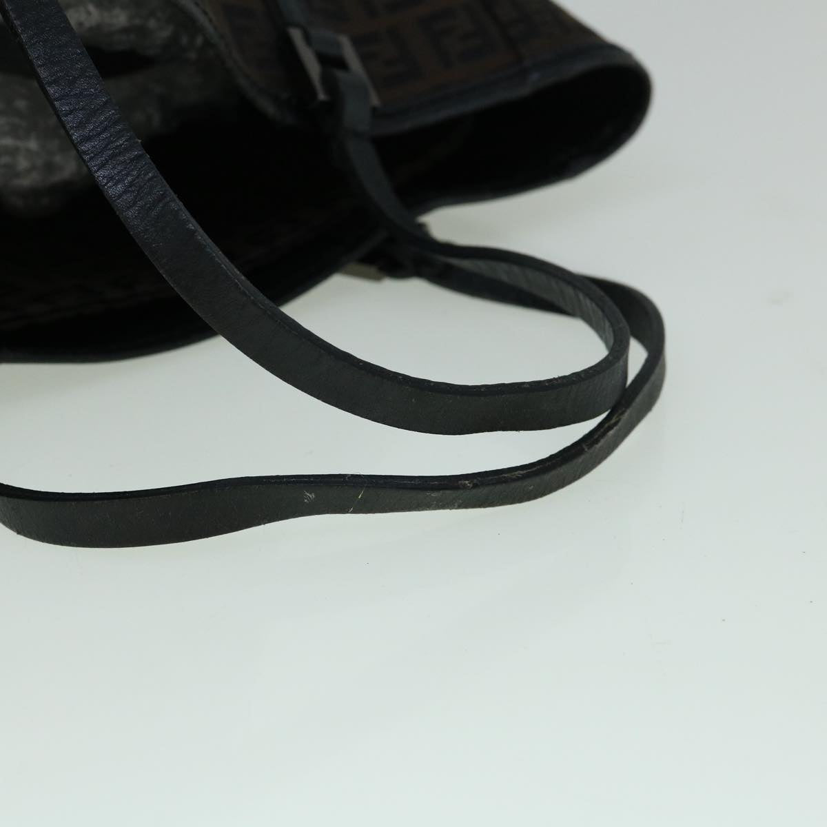 FENDI Zucchino Canvas Tote Bag Brown Black60396