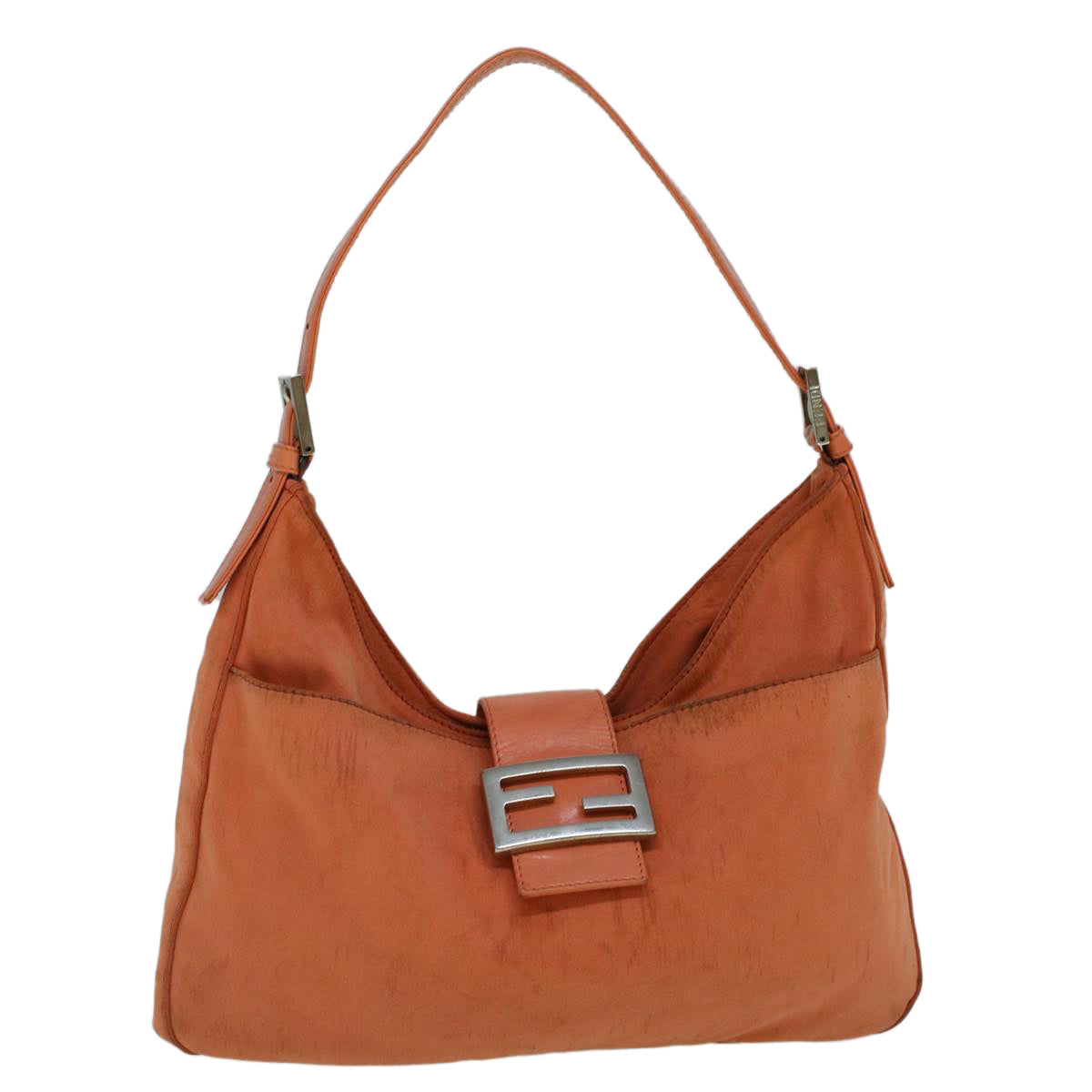 FENDI Mamma Baguette Shoulder Bag Nylon Orange60423