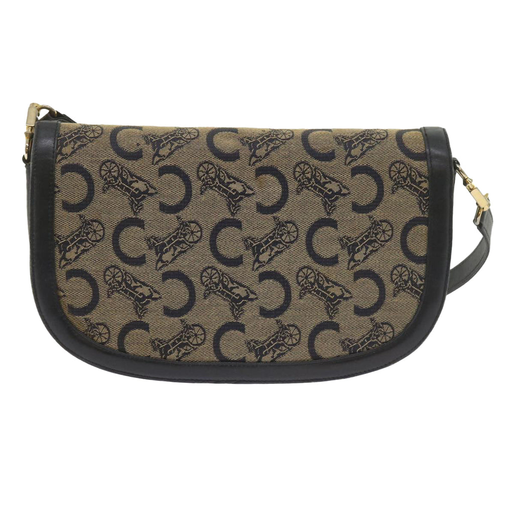 CELINE C Macadam Canvas Shoulder Bag Navy  60439
