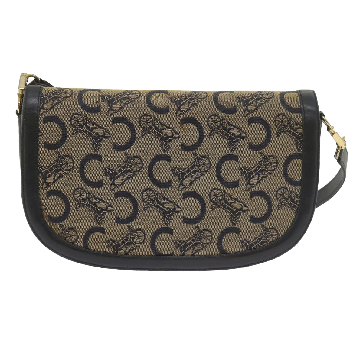 CELINE C Macadam Canvas Shoulder Bag Navy  60439