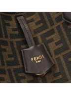 Fendi Transformable Tissu FF Jacquard Marron Tote Bag Brown