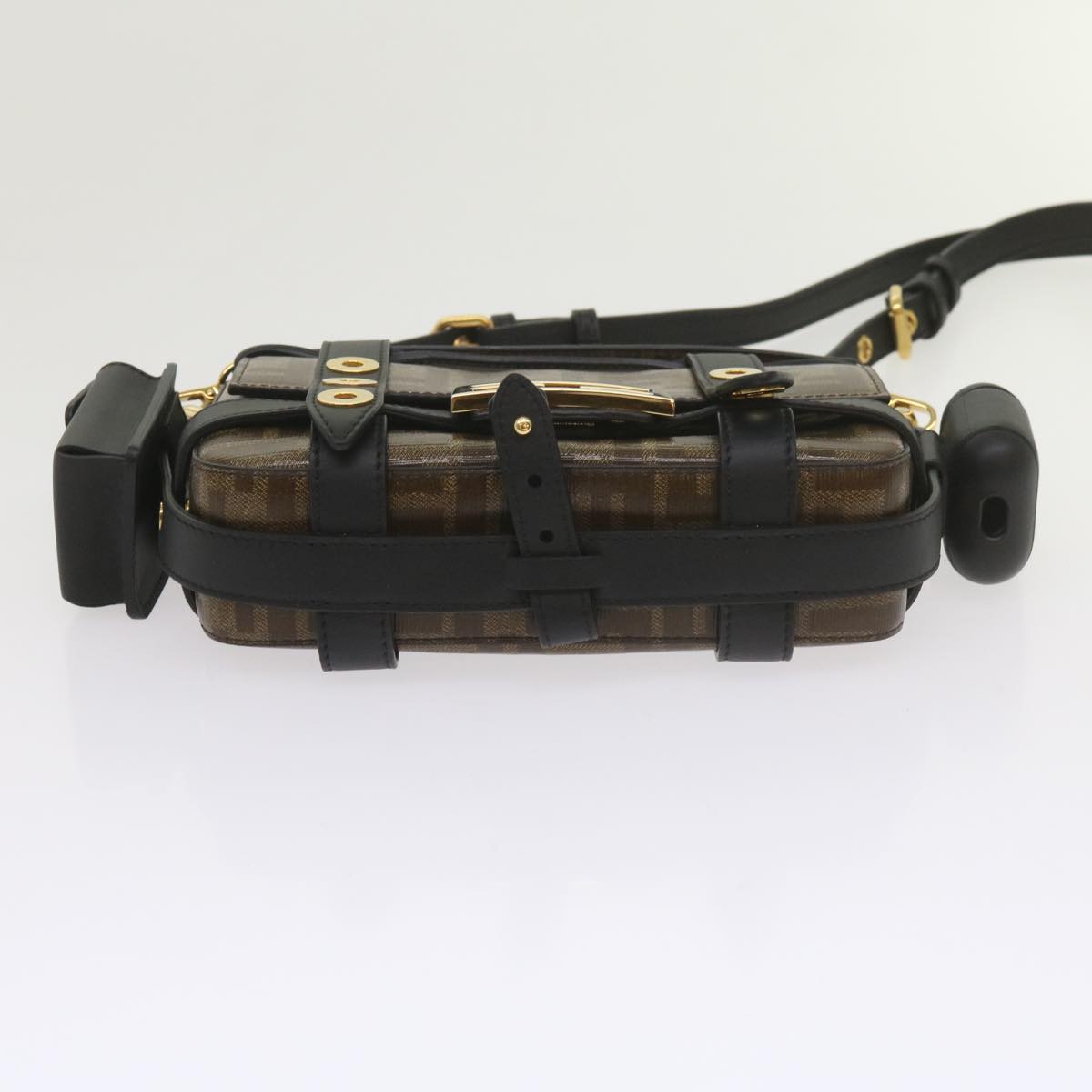 FENDI Zucca Canvas Shoulder Bag Black Brown60492A