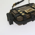 FENDI Zucca Canvas Shoulder Bag Black Brown60492A