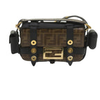 FENDI Zucca Canvas Shoulder Bag Black Brown60492A