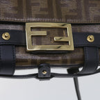 FENDI Zucca Canvas Shoulder Bag Black Brown60492A