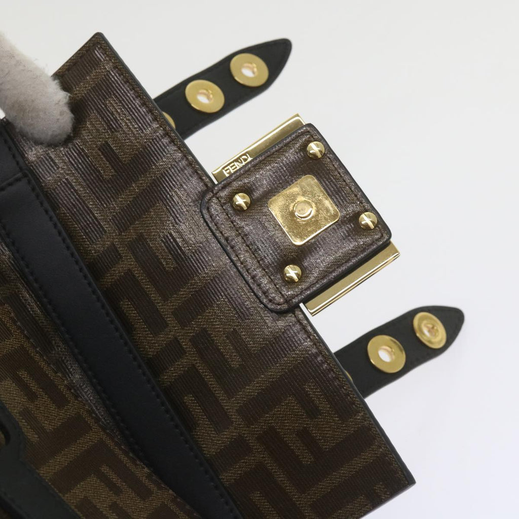 FENDI Zucca Canvas Shoulder Bag Black Brown60492A