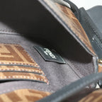 FENDI Zucca Canvas Shoulder Bag Black Brown60492A