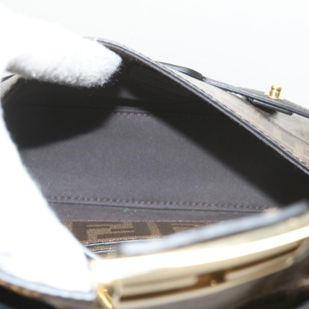 FENDI Zucca Canvas Shoulder Bag Black Brown60492A