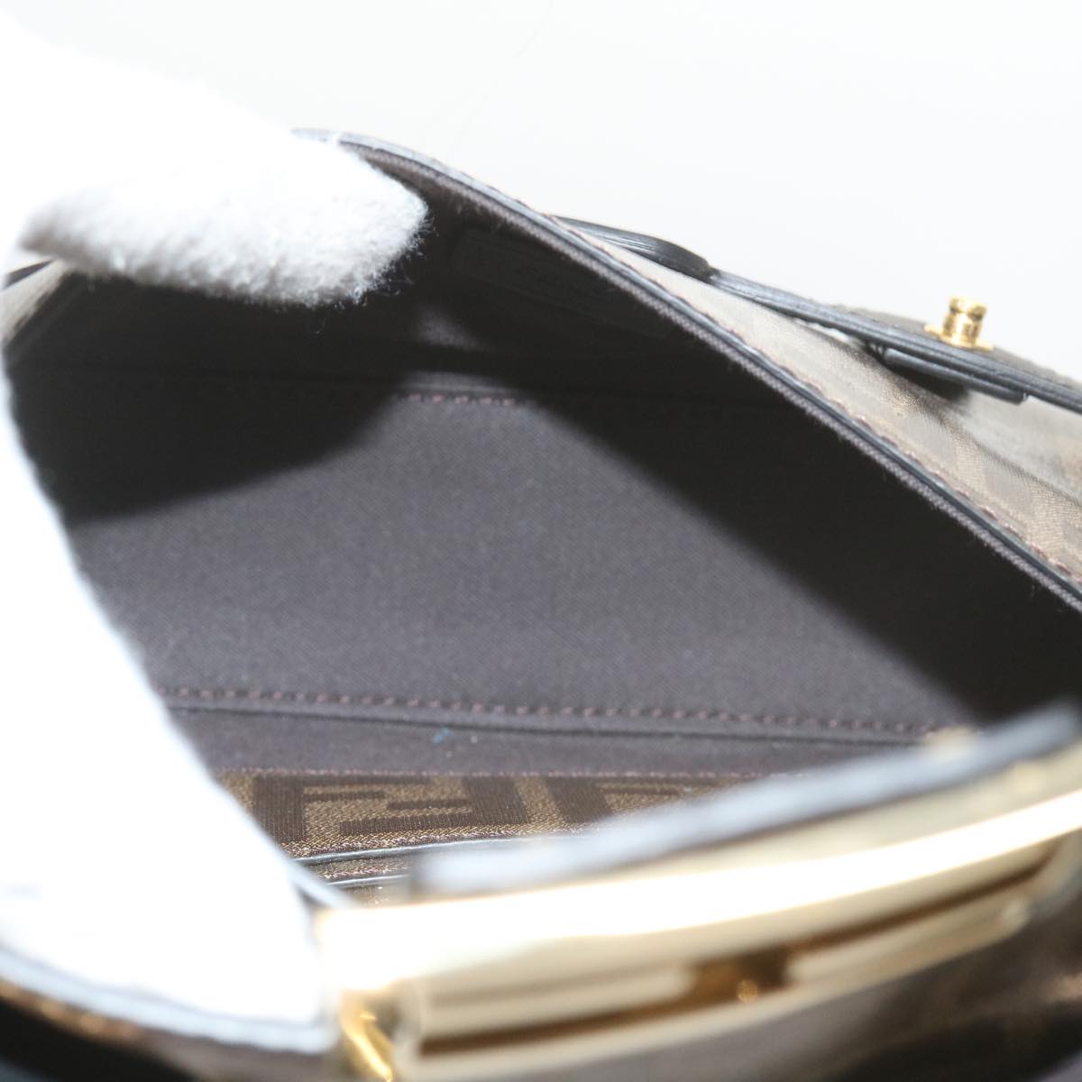 FENDI Zucca Canvas Shoulder Bag Black Brown60492A