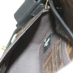 FENDI Zucca Canvas Shoulder Bag Black Brown60492A