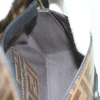 FENDI Zucca Canvas Shoulder Bag Black Brown60492A