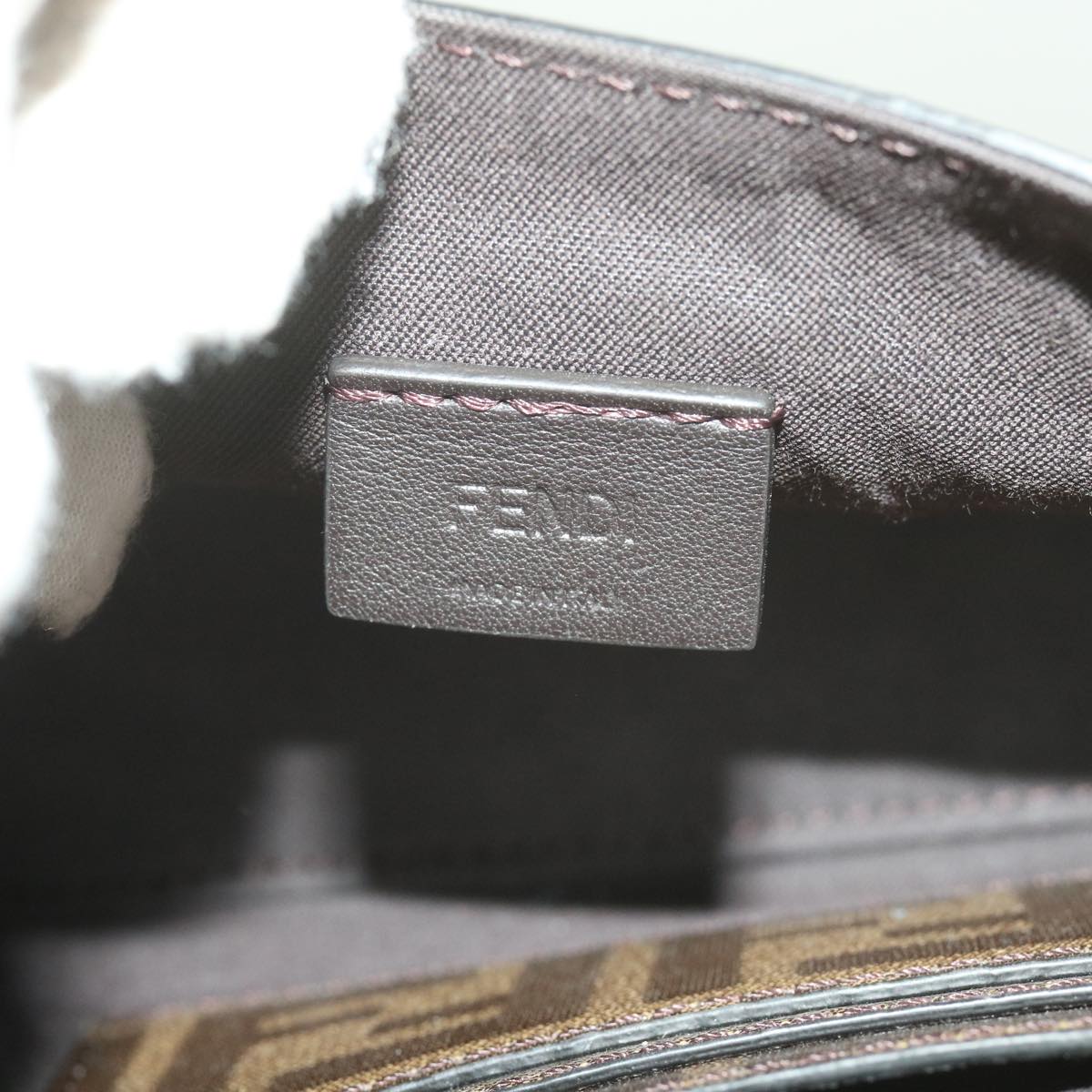 FENDI Zucca Canvas Shoulder Bag Black Brown60492A