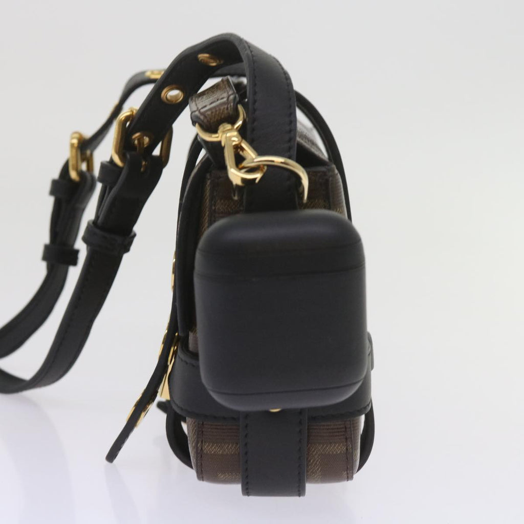 FENDI Zucca Canvas Shoulder Bag Black Brown60492A