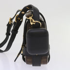 FENDI Zucca Canvas Shoulder Bag Black Brown60492A