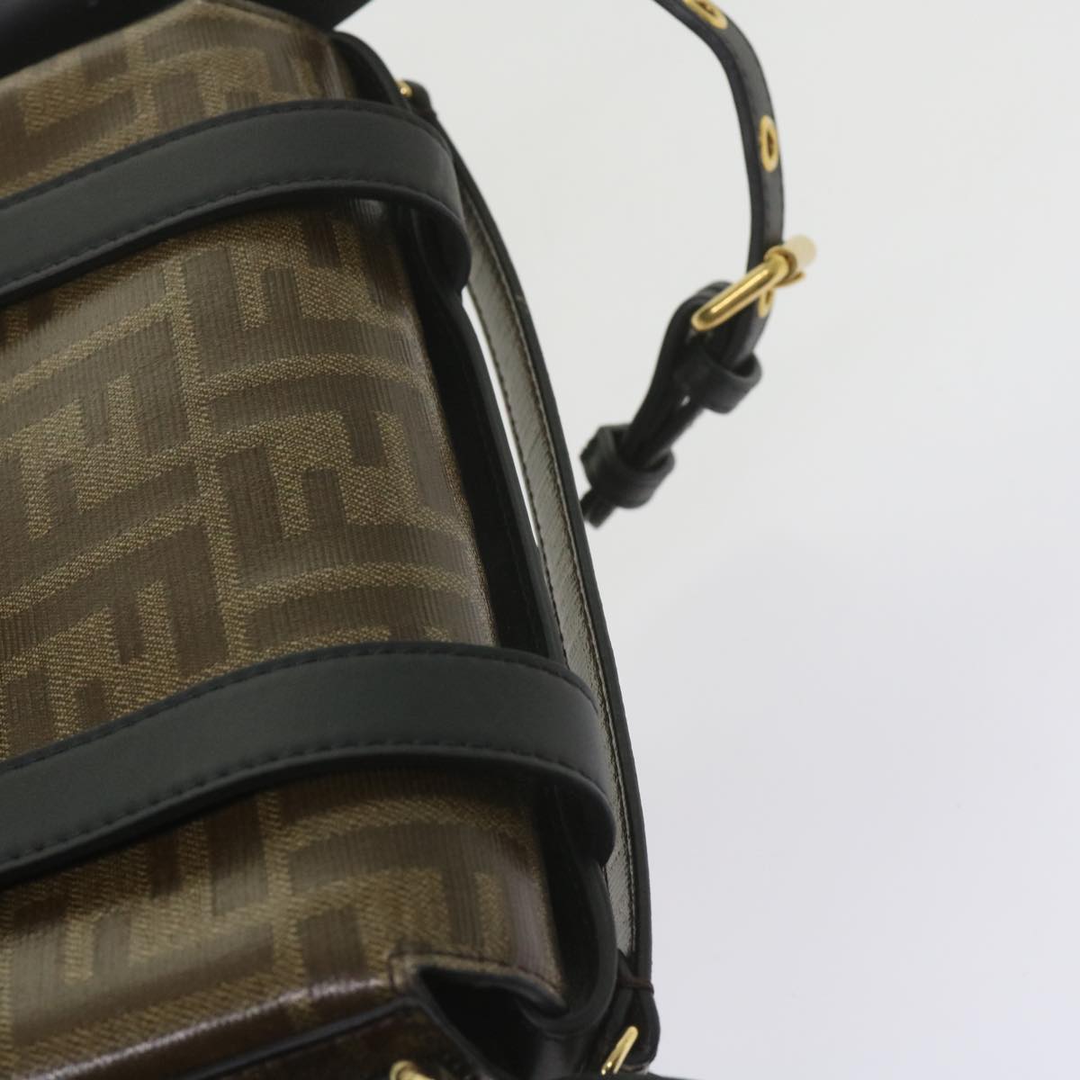 FENDI Zucca Canvas Shoulder Bag Black Brown60492A