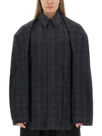 Balenciaga Checked Pattern Long Sleeve Shirt Grey