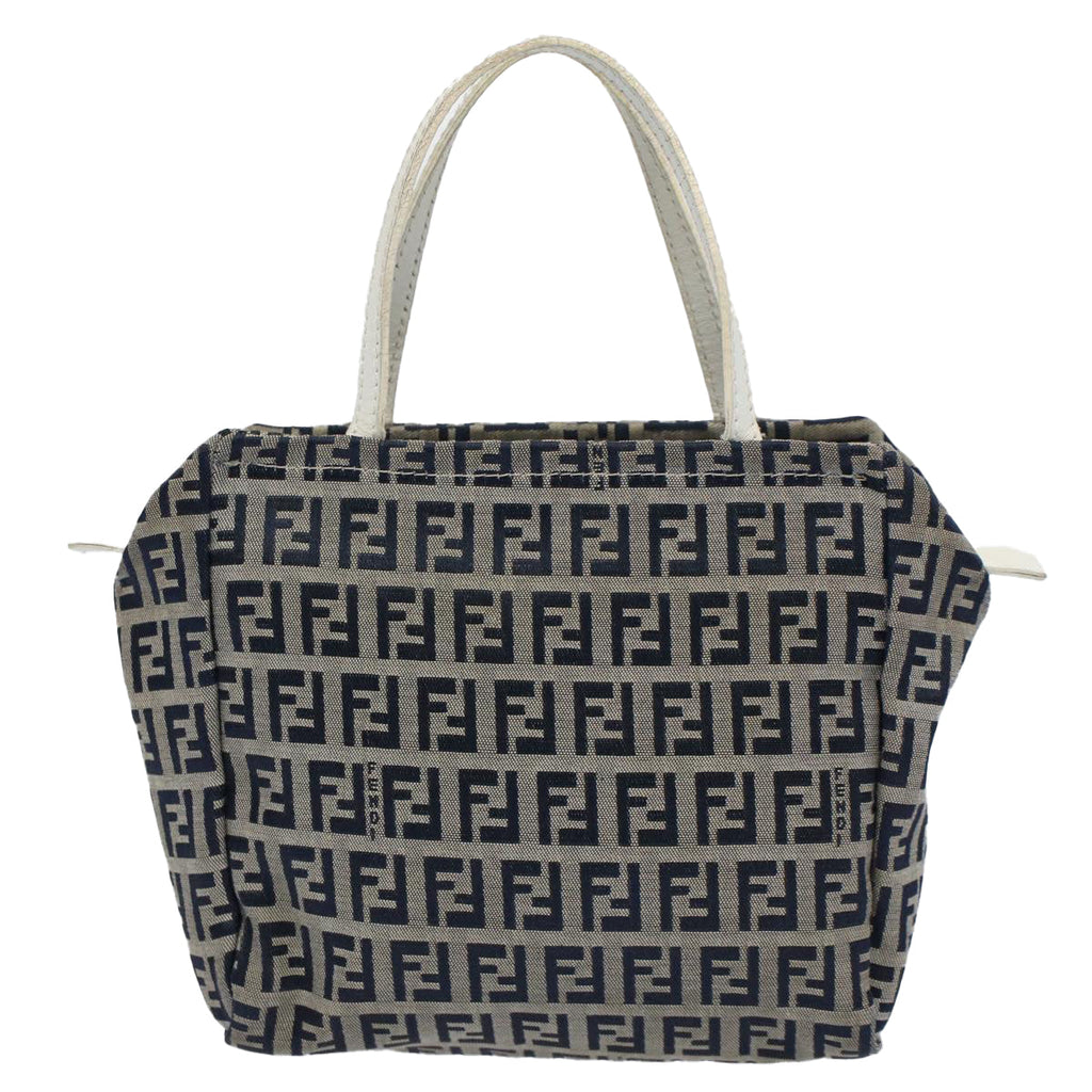 FENDI Zucchino Canvas Hand Bag Navy60500