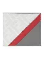 Fendi FF Logo Fabric Half Wallet Grey
