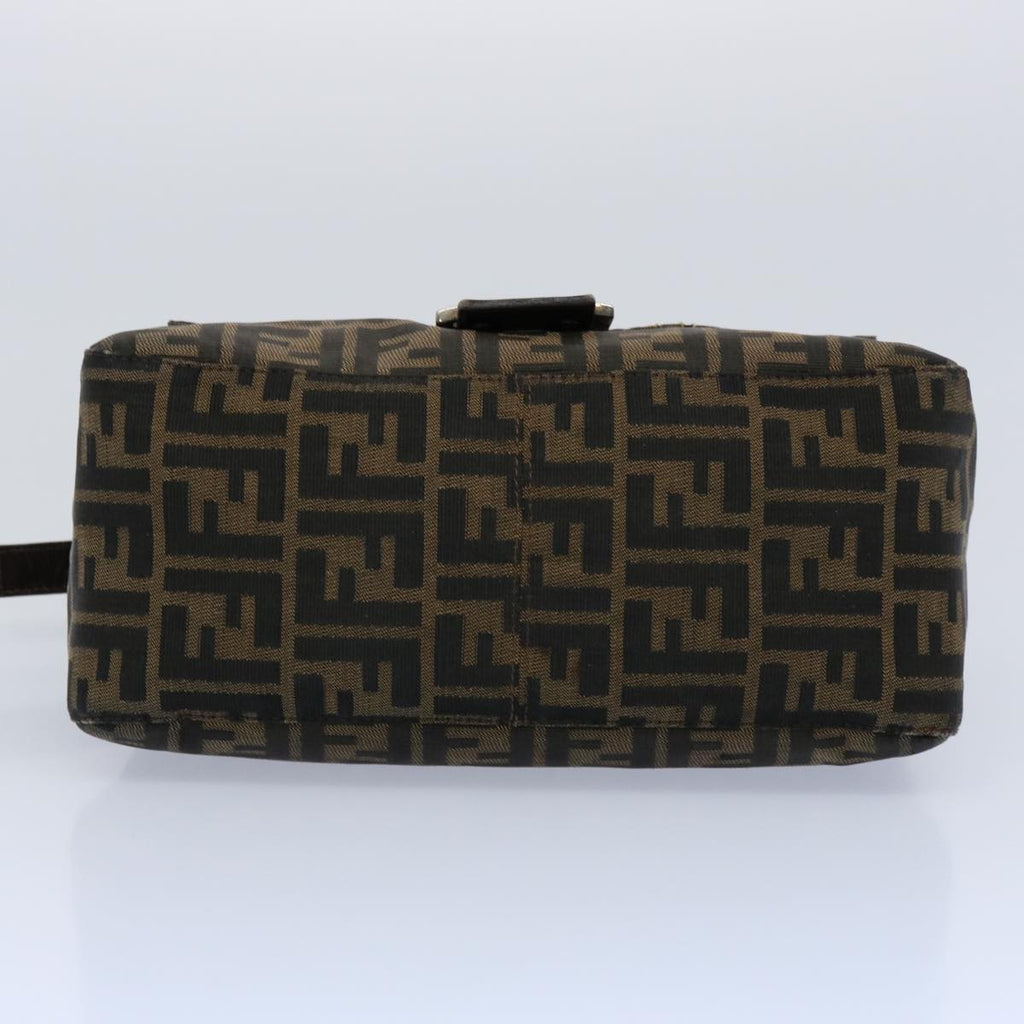 FENDI Zucca Canvas Mamma Baguette Shoulder Bag Black Brown60535