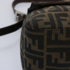 FENDI Zucca Canvas Mamma Baguette Shoulder Bag Black Brown60535