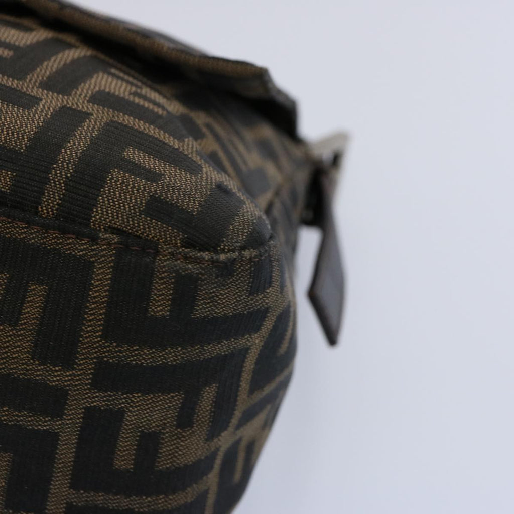 FENDI Zucca Canvas Mamma Baguette Shoulder Bag Black Brown60535