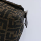 FENDI Zucca Canvas Mamma Baguette Shoulder Bag Black Brown60535