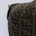 FENDI Zucca Canvas Mamma Baguette Shoulder Bag Black Brown60535
