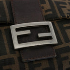 FENDI Zucca Canvas Mamma Baguette Shoulder Bag Black Brown60535