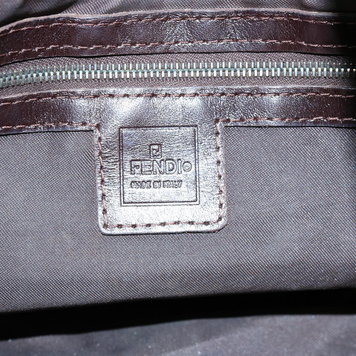 FENDI Zucca Canvas Mamma Baguette Shoulder Bag Black Brown60535