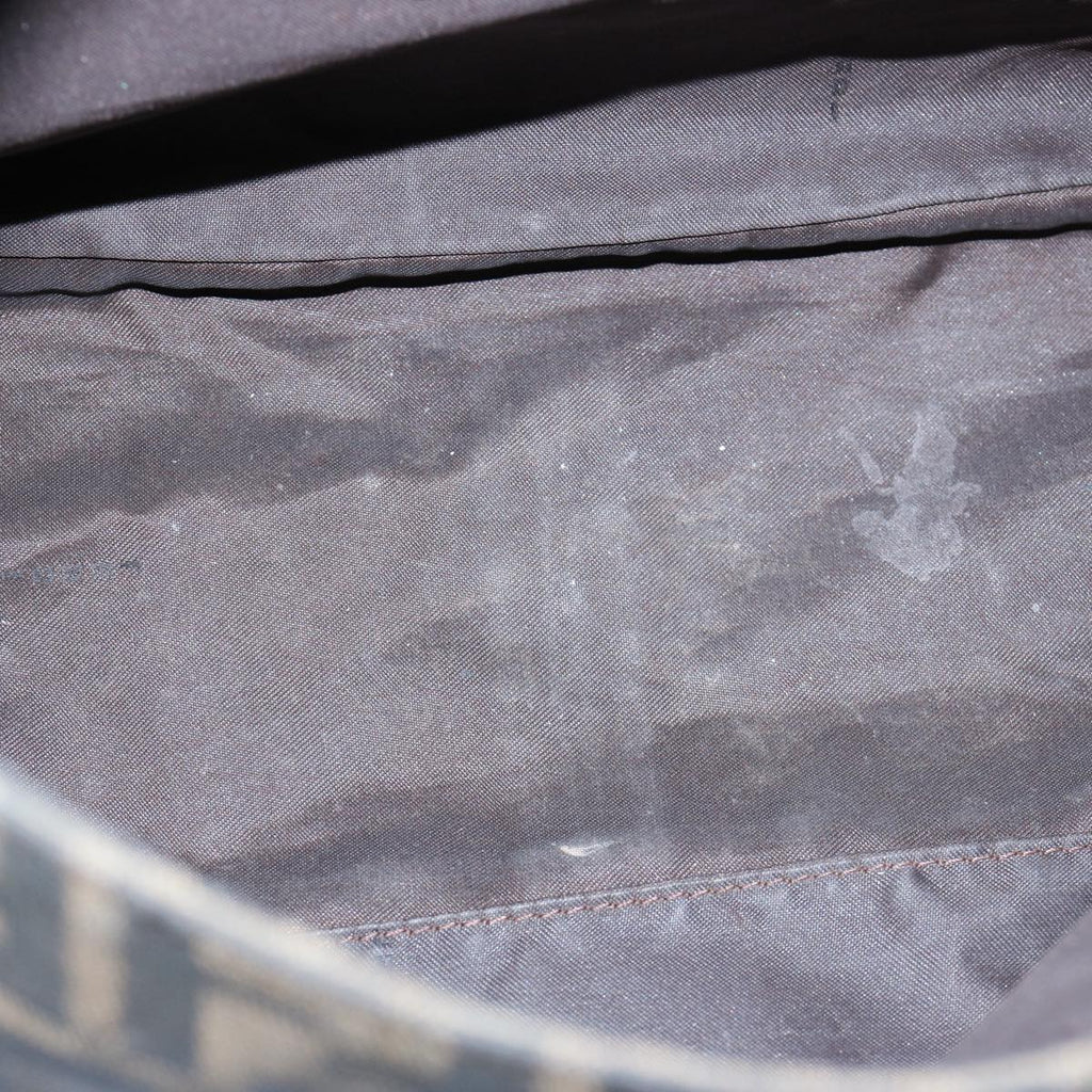 FENDI Zucca Canvas Mamma Baguette Shoulder Bag Black Brown60535