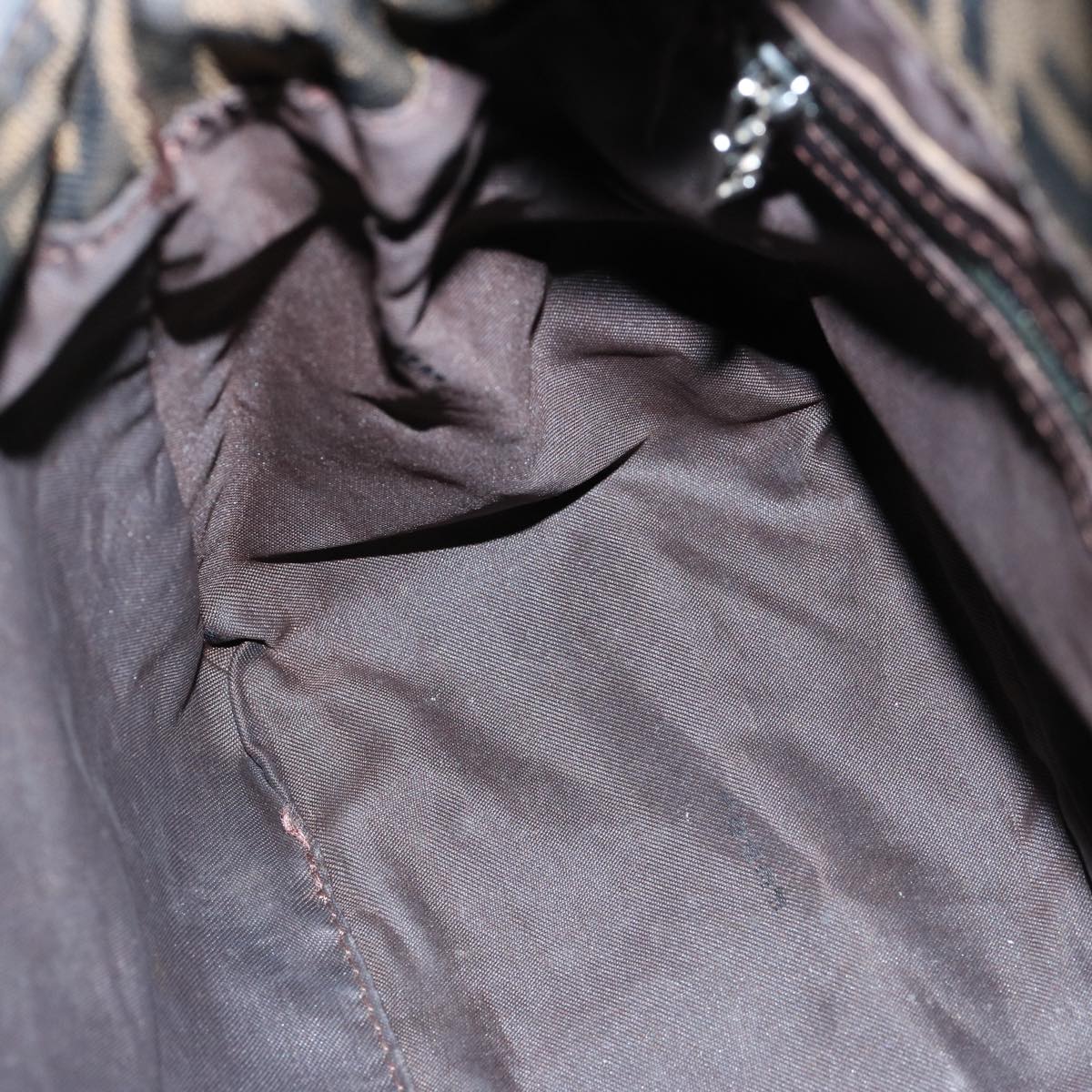 FENDI Zucca Canvas Mamma Baguette Shoulder Bag Black Brown60535