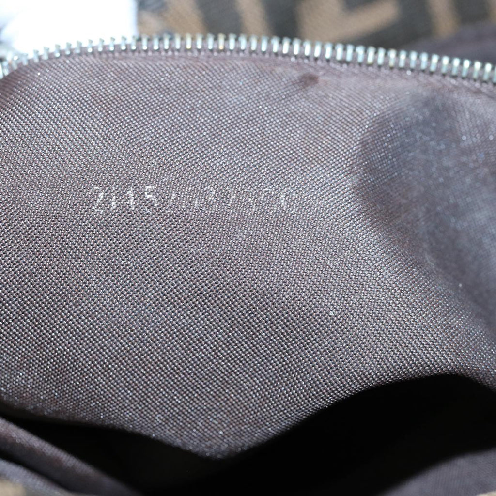 FENDI Zucca Canvas Mamma Baguette Shoulder Bag Black Brown60535