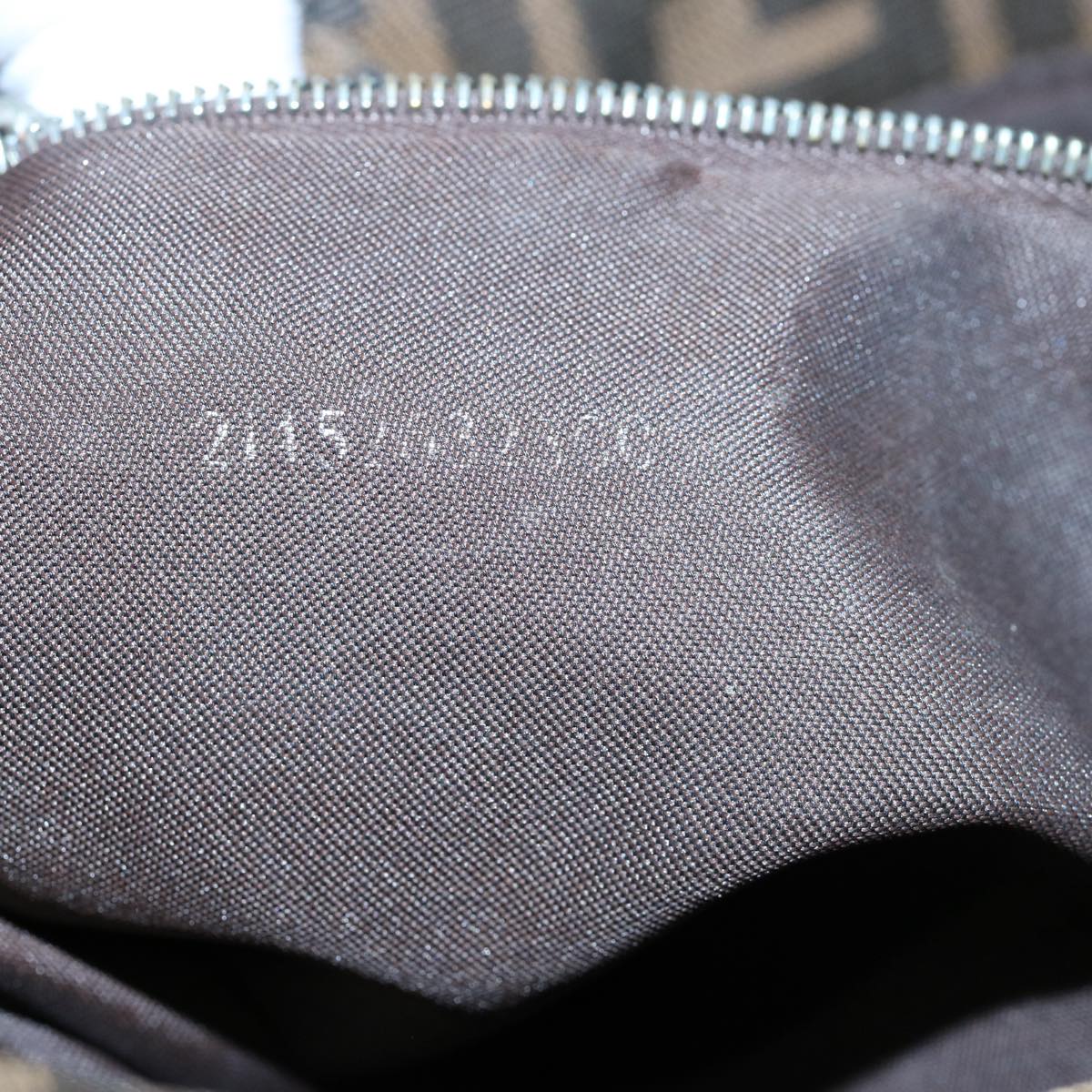 FENDI Zucca Canvas Mamma Baguette Shoulder Bag Black Brown60535