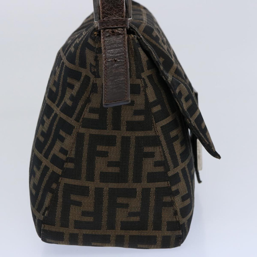 FENDI Zucca Canvas Mamma Baguette Shoulder Bag Black Brown60535