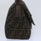 FENDI Zucca Canvas Mamma Baguette Shoulder Bag Black Brown60535