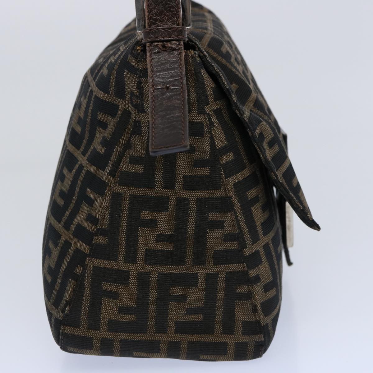 FENDI Zucca Canvas Mamma Baguette Shoulder Bag Black Brown60535