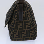 FENDI Zucca Canvas Mamma Baguette Shoulder Bag Black Brown60535