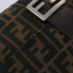 FENDI Zucca Canvas Mamma Baguette Shoulder Bag Black Brown60535