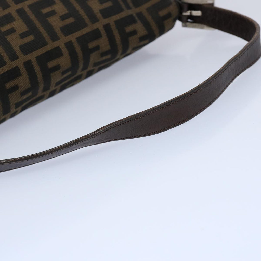 FENDI Zucca Canvas Mamma Baguette Shoulder Bag Black Brown60535