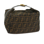 FENDI Zucca Canvas Vanity Cosmetic Pouch Black Brown60536