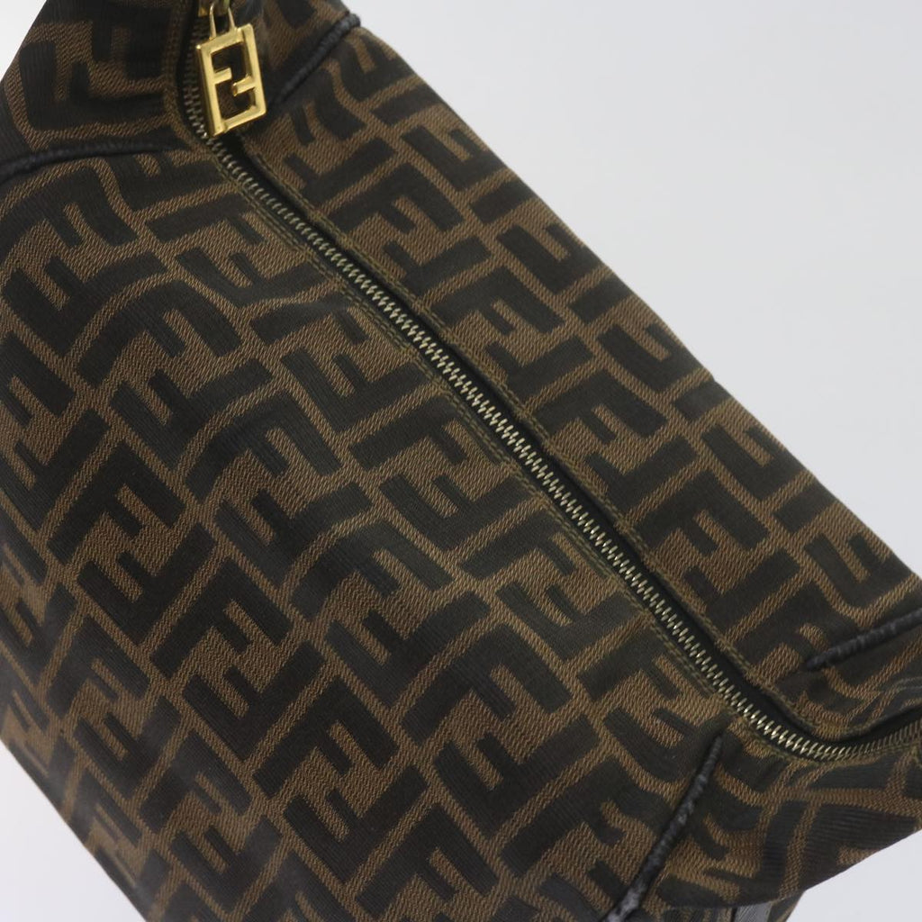 FENDI Zucca Canvas Vanity Cosmetic Pouch Black Brown60536